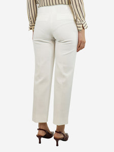 ME+EM White tonal side-stripe trousers - size UK 8