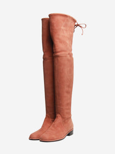 Stuart Weitzman Clay Brown Lowland Bold suede over-the-knee boots - size EU 36