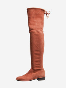 Stuart Weitzman Clay Brown Lowland Bold suede over-the-knee boots - size EU 36