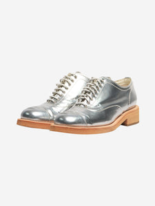 Chanel Silver metallic Derby shoes - size EU 38
