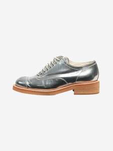 Chanel Silver metallic Derby shoes - size EU 38
