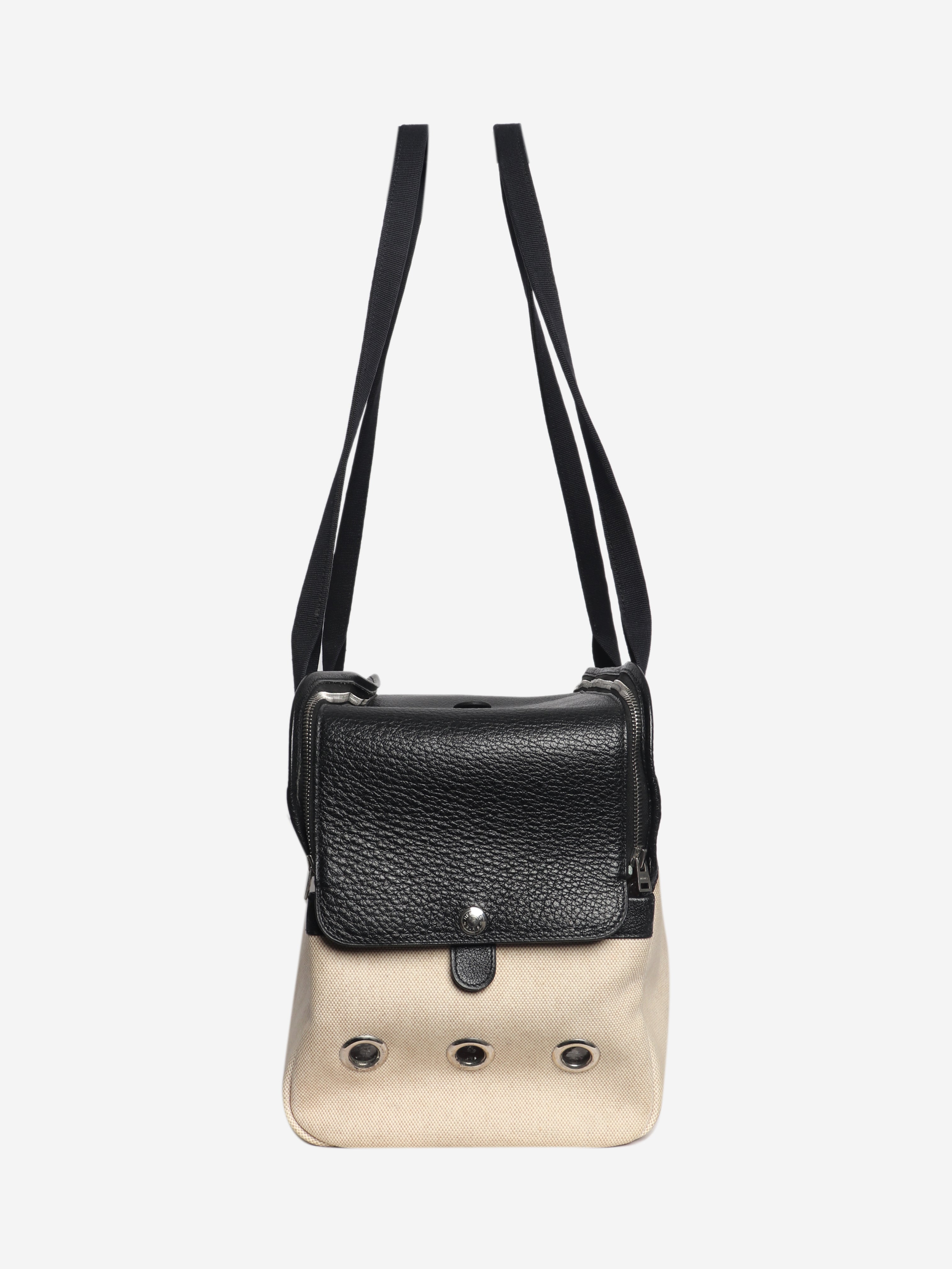 Black and beige Sac de Transport pet carrier