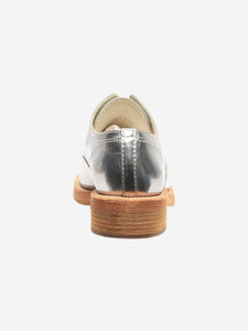 Chanel Silver metallic Derby shoes - size EU 38