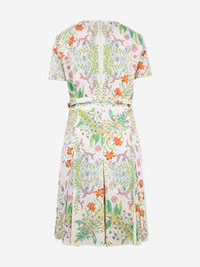 Gucci Multi round-neckline midi floral dress - size UK 14