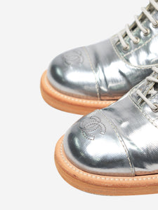 Chanel Silver metallic Derby shoes - size EU 38