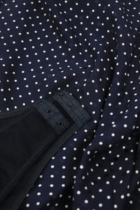 Alaia Navy blue silk polka dot bodysuit - size UK 8