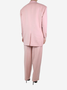 Magda Butrym Magda Butrym Pink wool blazer and tailored trousers suit set - size UK 12