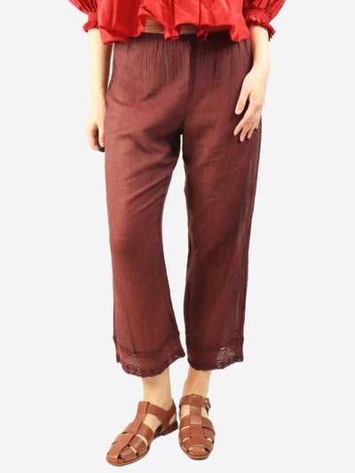 Maroon wide-leg trousers - size L Trousers Dosa 