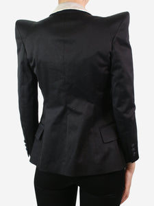 Balmain Black crystal-embellished blazer - size UK 10