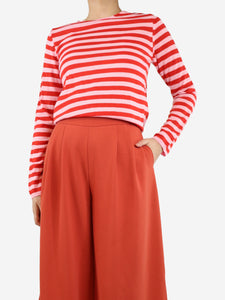 Comme Des Garçons GIRL Red and pink striped sweater - size S