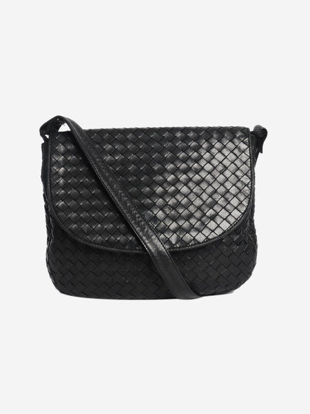 Black Intrecciato cross-body flap bag product image