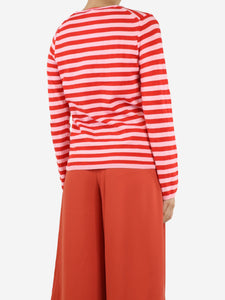 Comme Des Garçons GIRL Red and pink striped sweater - size S