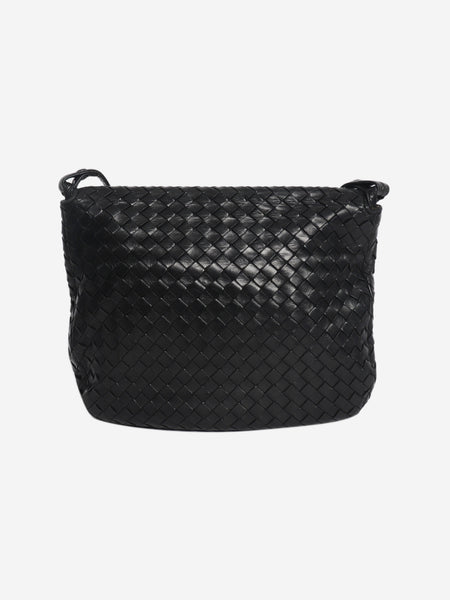 Black Intrecciato cross-body flap bag alternate image