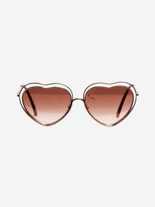 Chloe Gold heart-frame sunglasses