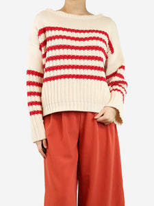 Weekend Max Mara Cream and red striped jumper - size M