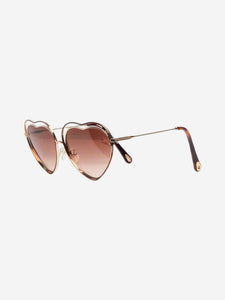 Chloe Gold heart-frame sunglasses