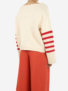 Weekend Max Mara Cream and red striped jumper - size M