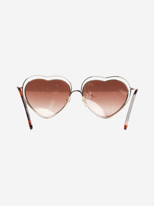 Chloe Gold heart-frame sunglasses