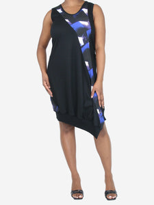 Y's Black sleeveless printed midi dress - size