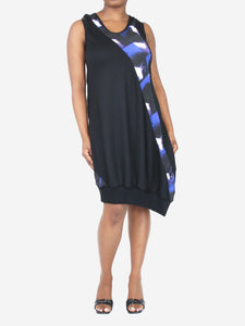 Y's Black sleeveless printed midi dress - size