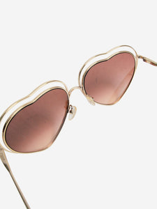 Chloe Gold heart-frame sunglasses