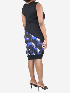 Y's Black sleeveless printed midi dress - size