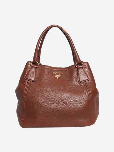 Brown Vitello Daino top handle bag product image
