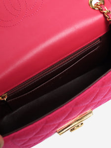 Chanel Fuschia 2014 mini diamond-quilted jersey Chic with Me flap bag