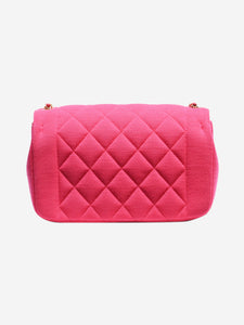 Chanel Fuschia 2014 mini diamond-quilted jersey Chic with Me flap bag