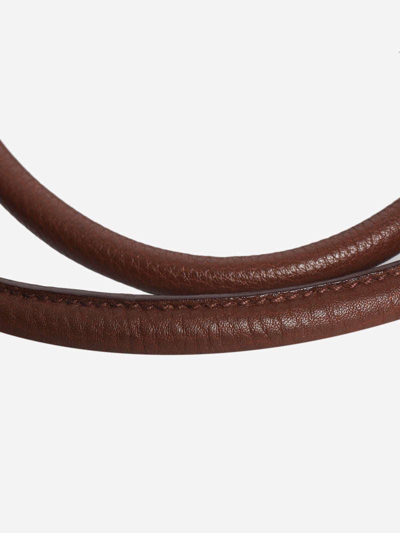 Brown Vitello Daino top handle bag