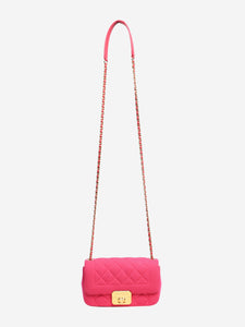 Chanel Fuschia 2014 mini diamond-quilted jersey Chic with Me flap bag