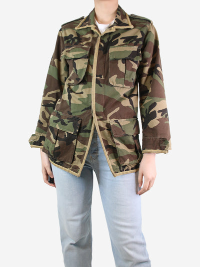 Green camouflage jacket - size UK 6 Coats & Jackets Saint Laurent 