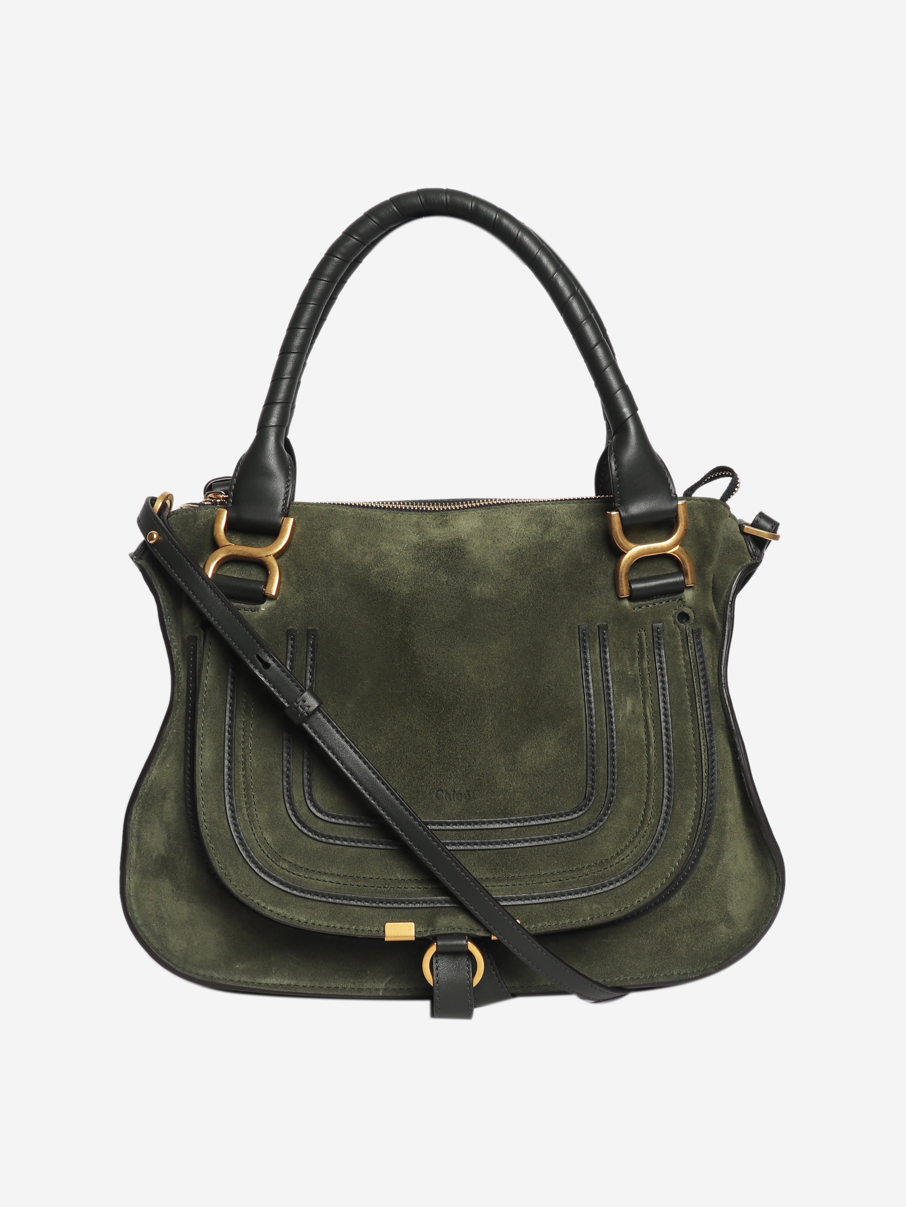 Green suede Marcie bag