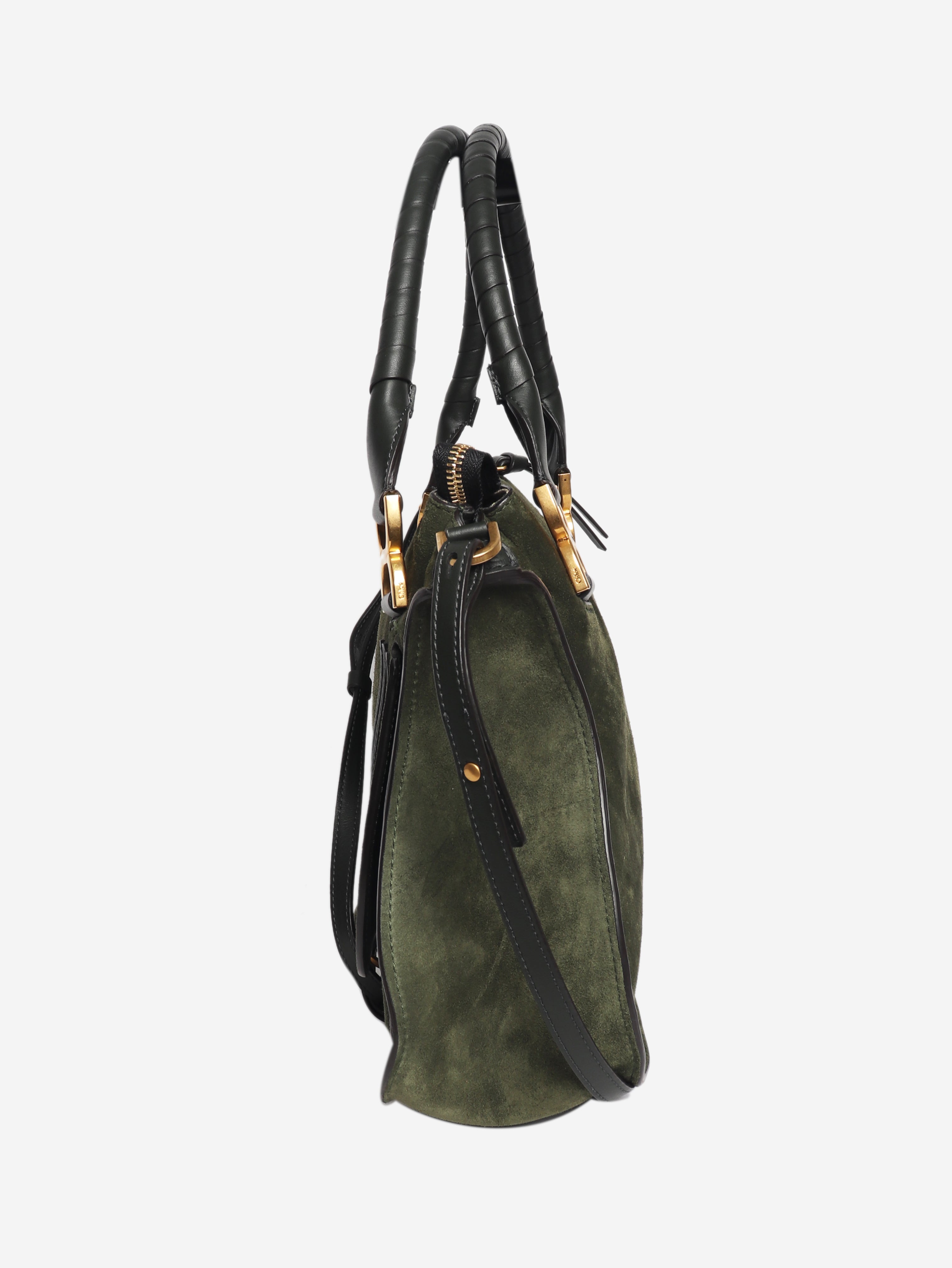 Green suede Marcie bag