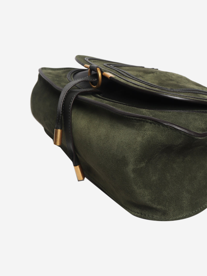 Green suede Marcie bag