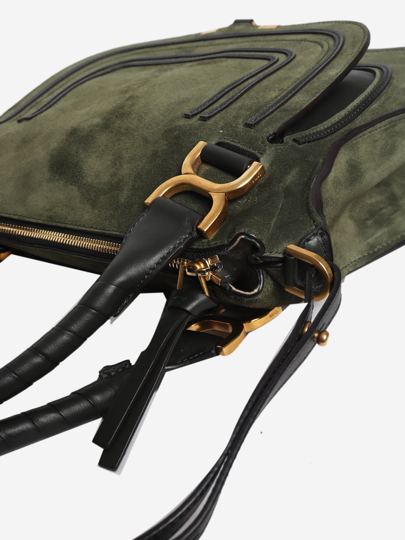 Green suede Marcie bag