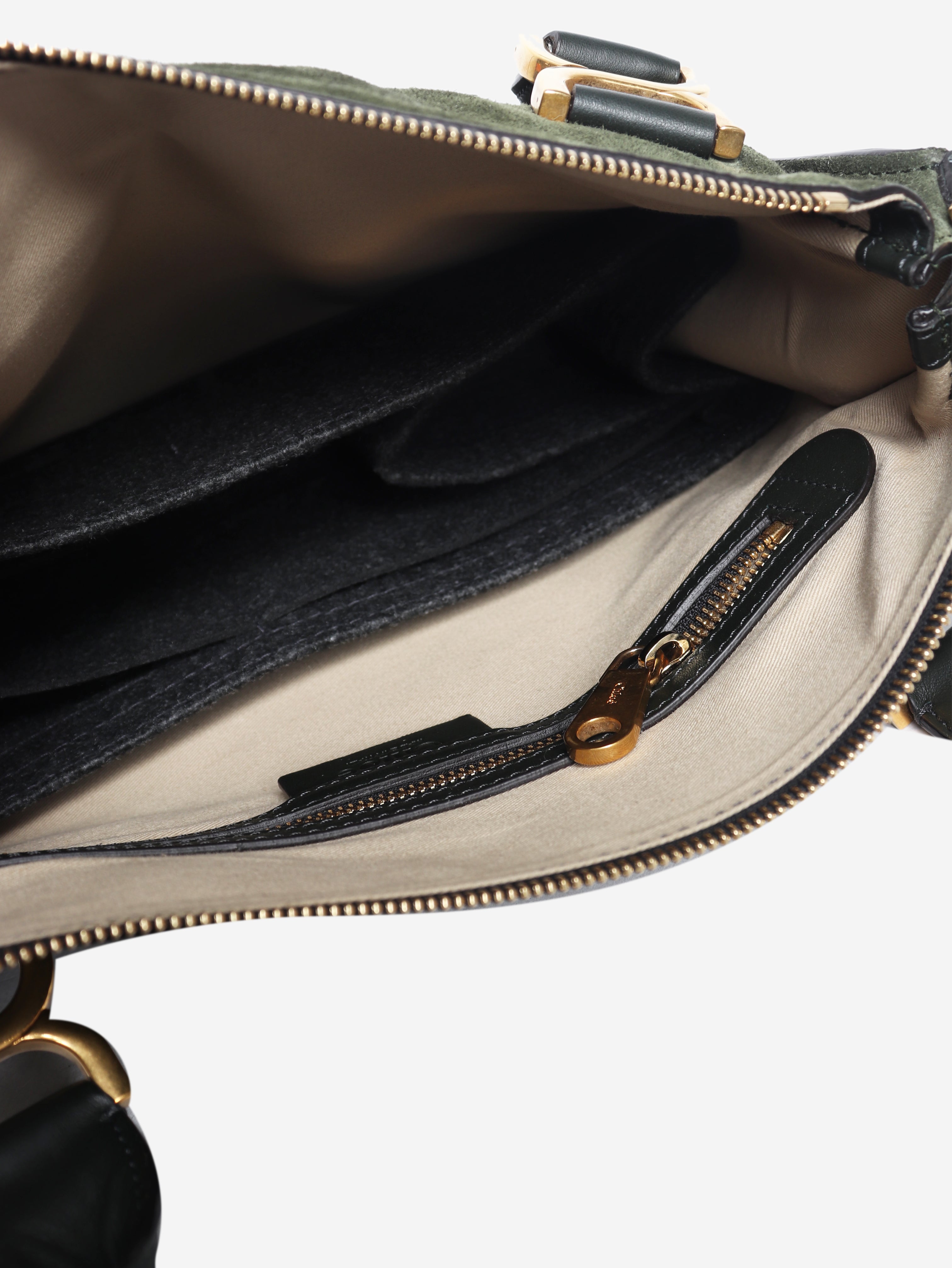 Green suede Marcie bag