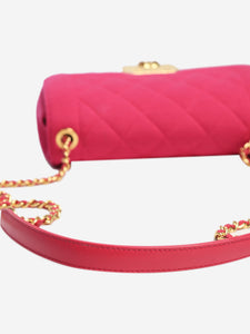 Chanel Fuschia 2014 mini diamond-quilted jersey Chic with Me flap bag