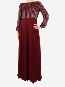 Diane Von Furstenberg Red sequin long sleeved gown - size UK 10