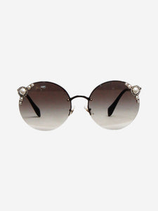 Miu Miu Gold pearl-embellished gradient sunglasses