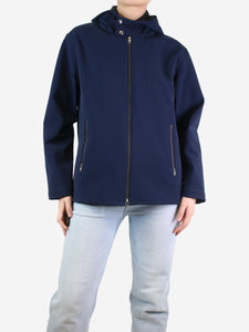 Hermes Blue hooded waterproof rain jacket - size XL