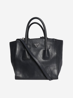 Navy glace calfskin twin pocket bag