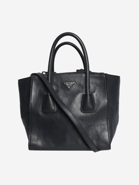 Navy glace calfskin twin pocket bag product image