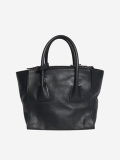 Navy glace calfskin twin pocket bag