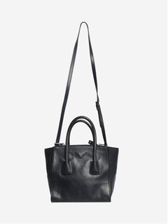 Navy glace calfskin twin pocket bag