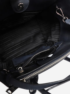 Navy glace calfskin twin pocket bag