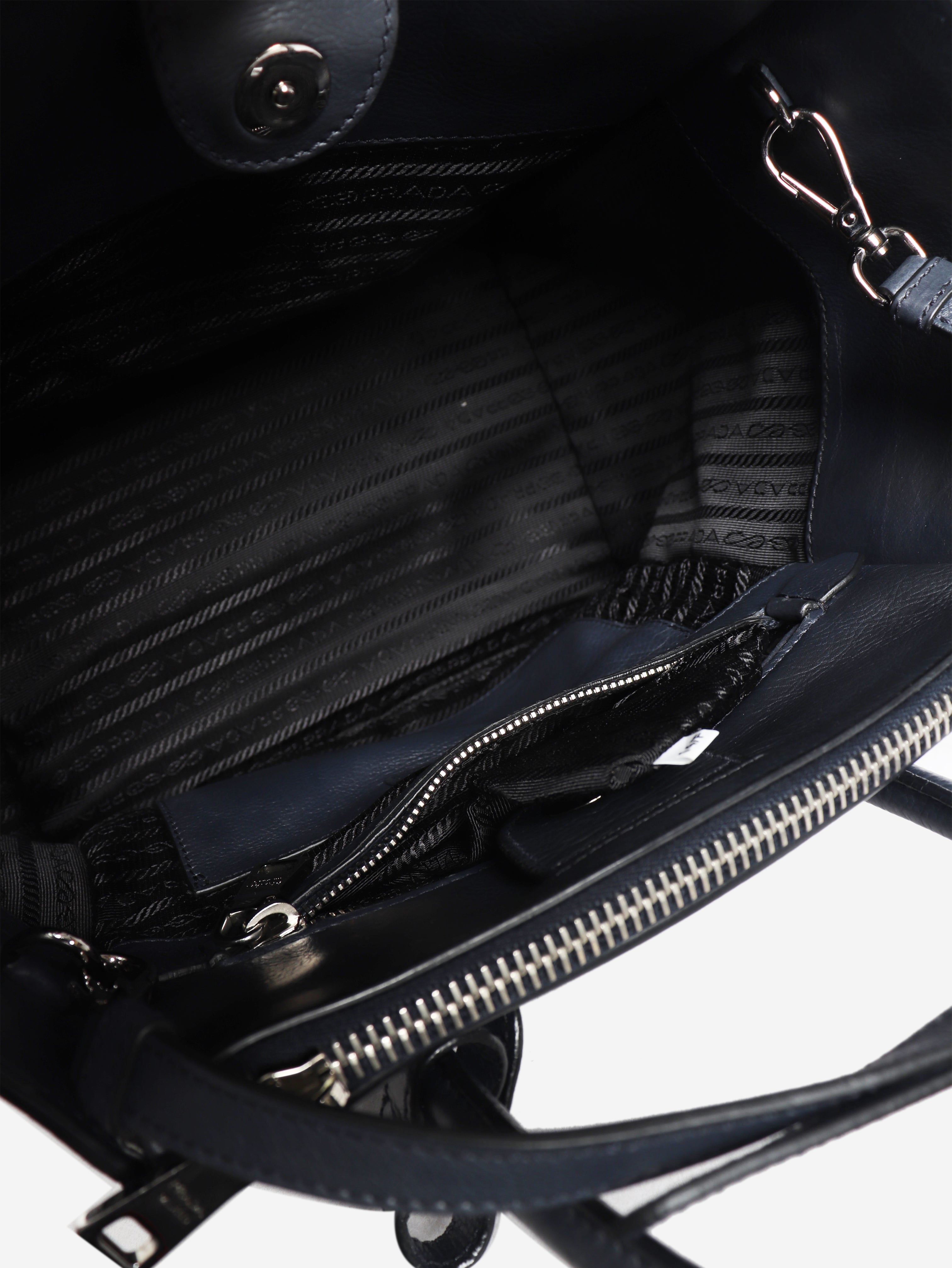 Navy glace calfskin twin pocket bag