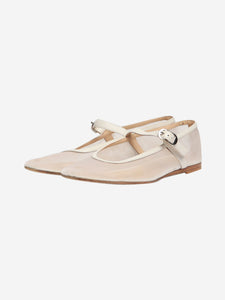 Le Monde Beryl White Mary Jane mesh flats - size EU 42