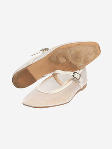 Le Monde Beryl White Mary Jane mesh flats - size EU 42