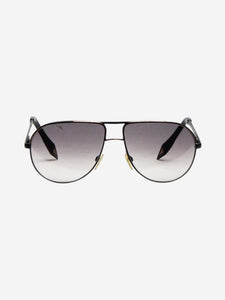 Victoria Beckham Black and gold aviator sunglasses